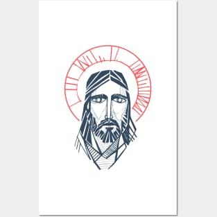 Jesus Christ Face hand drawn illustration Posters and Art